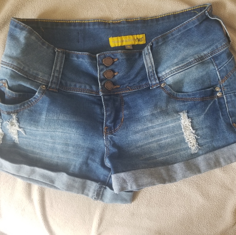 DONATED Distressed Jean Shorts